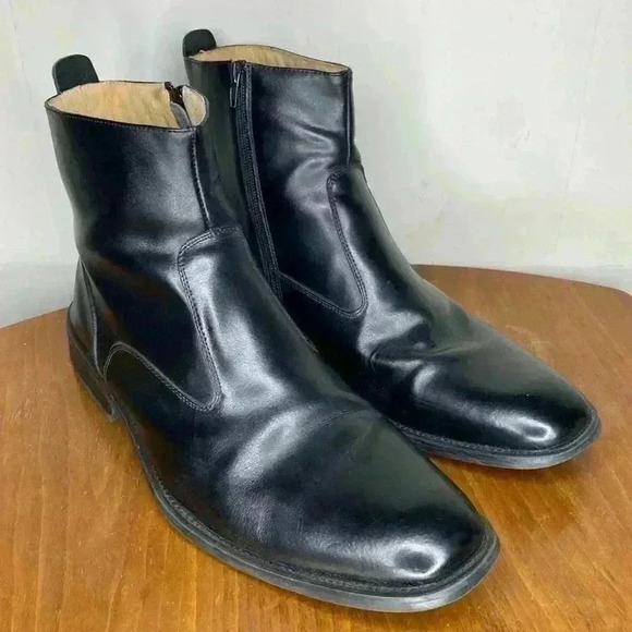 Giorgio Brutini Men's Ankle Boot Side Zip Size 13 Black Leather 660141 - Picture 1 of 10